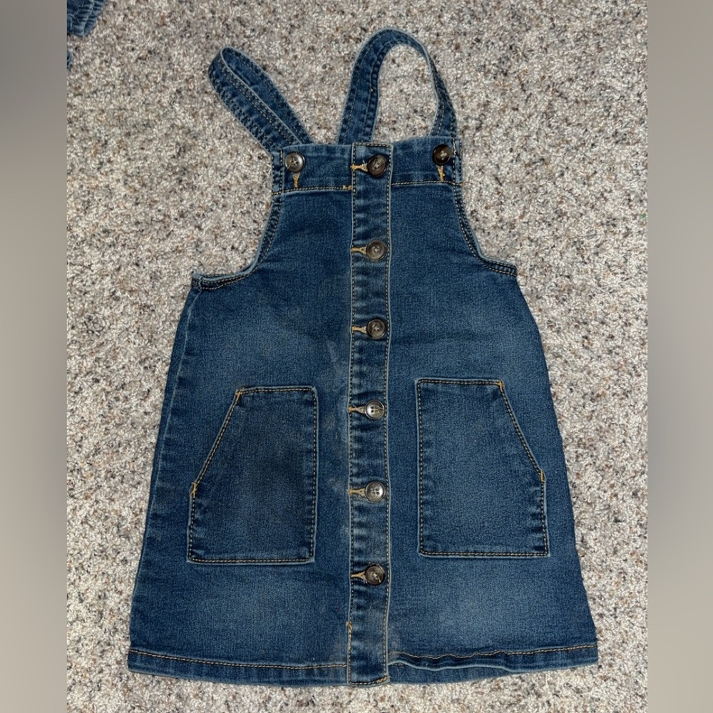 Wonder nation girls denim dress AND cat & jack peplum top bundle
